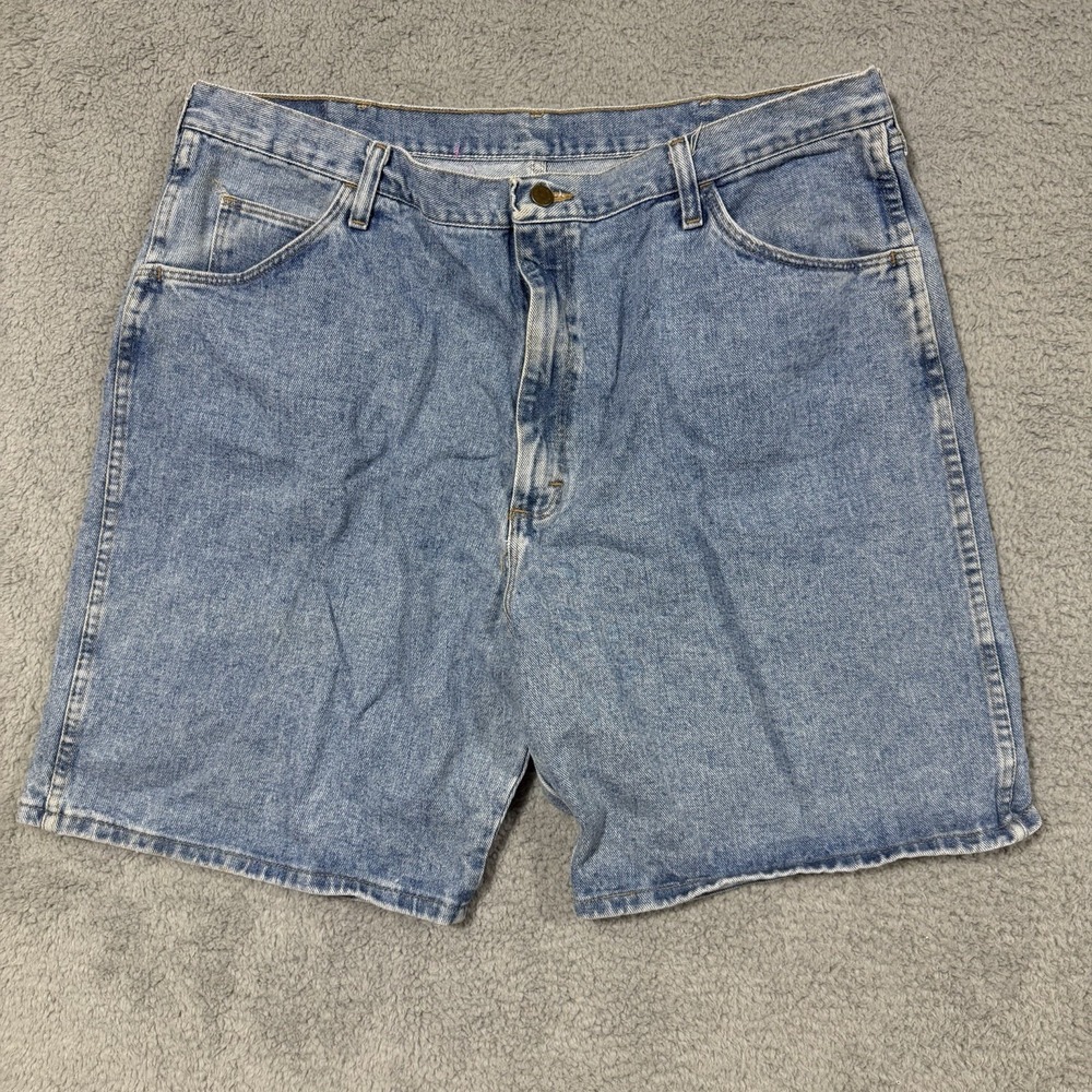 Wrangler Carpenter Denim Shorts Mens Sz 40 Blue Jean Pockets 9" Inseam